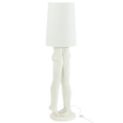 Lampe sur pied couple resine Blanc