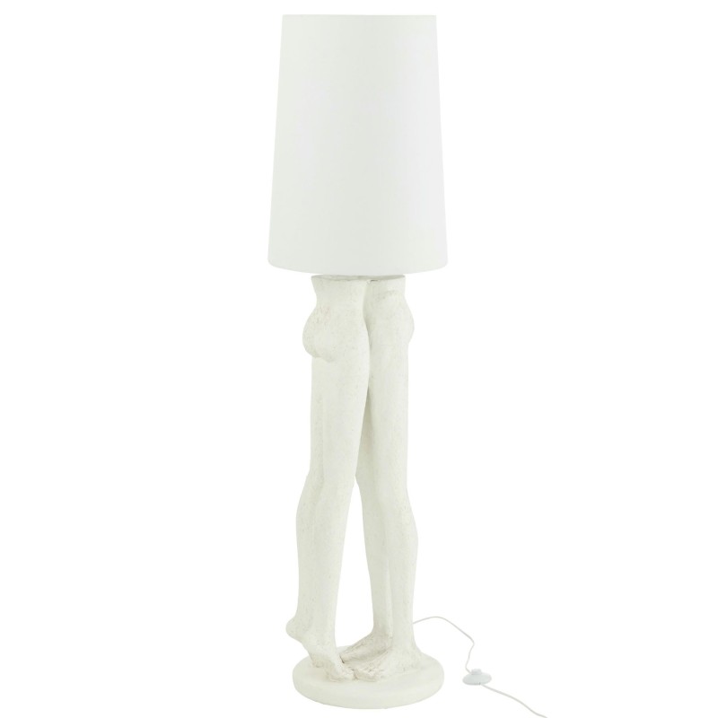 Lampe sur pied couple resine Blanc