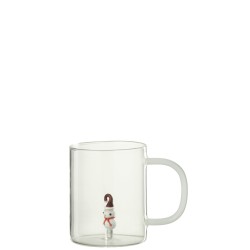 Verre à thé avec figurine /Bonhomme de neige