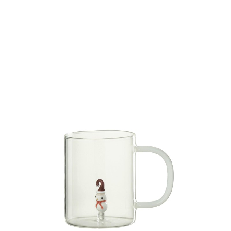 Verre à thé avec figurine /Bonhomme de neige
