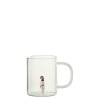 Verre à thé avec figurine /Bonhomme de neige