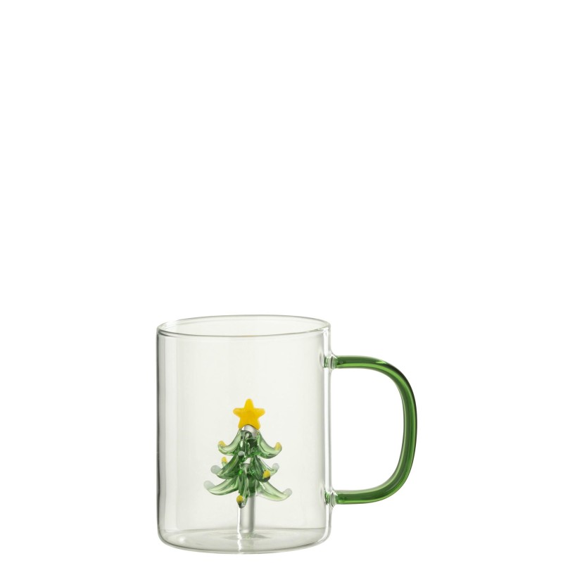Verre à thé avec figurine /Sapin