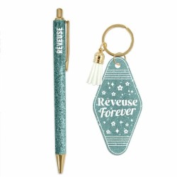 Duo porte clés et stylo paillettes /Rêveuse Forever