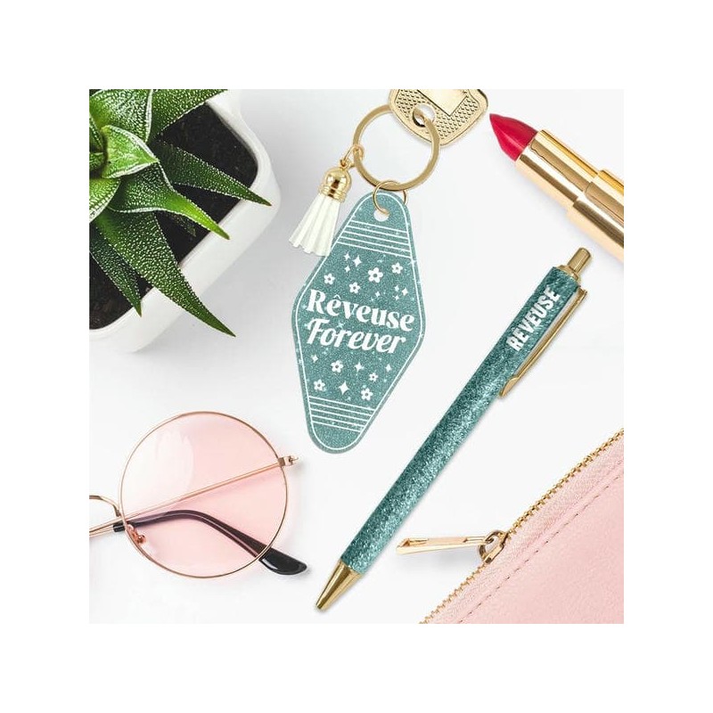Duo porte clés et stylo paillettes /Rêveuse Forever