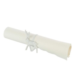 Rond De Serviette Cerf fer Blanc S/4