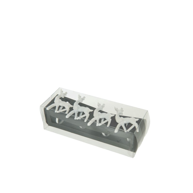 Rond De Serviette Cerf fer Blanc S/4