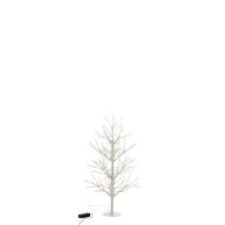 Arbre Nu   Led   Perles Metal Blanc 180cm