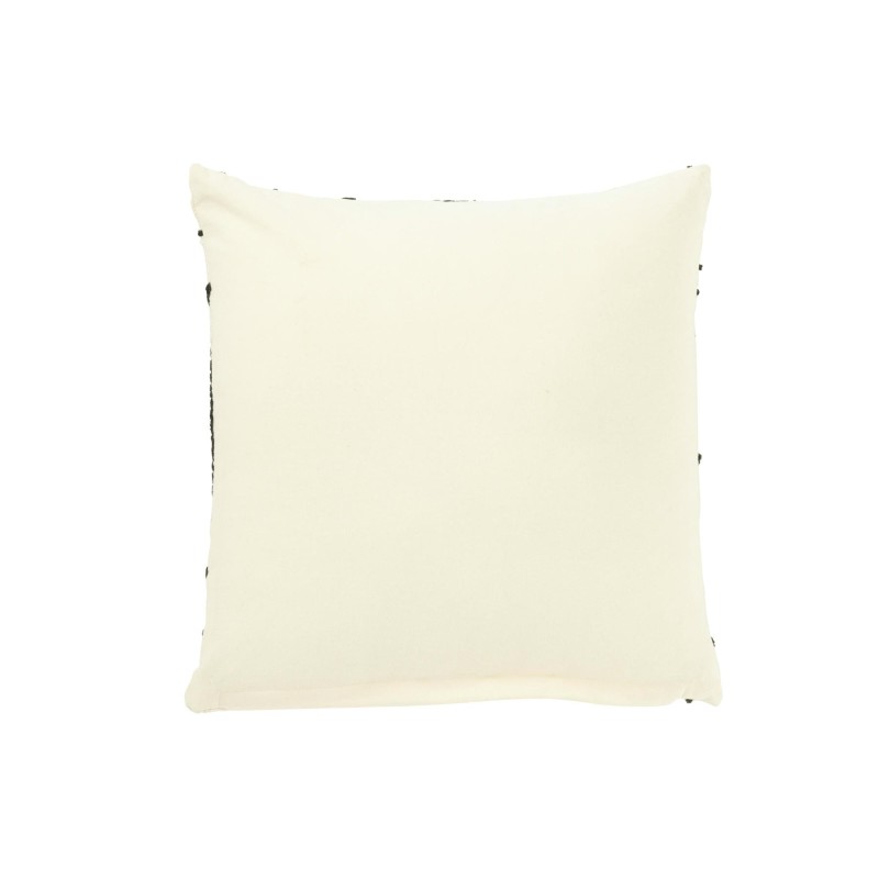 Coussin Lignes/Courbes Coton Blanc/Noir