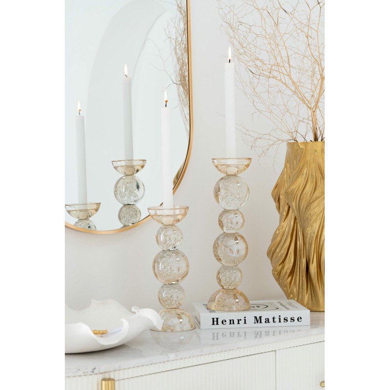 BUBBLE chandelier boule en pilier /Champagne