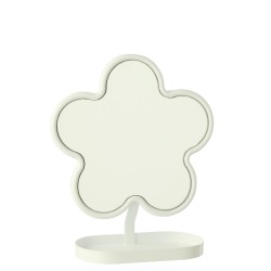 Miroir De Table Fleur Fer Blanc