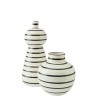 STRIPES vases céramique Blanc/Noir