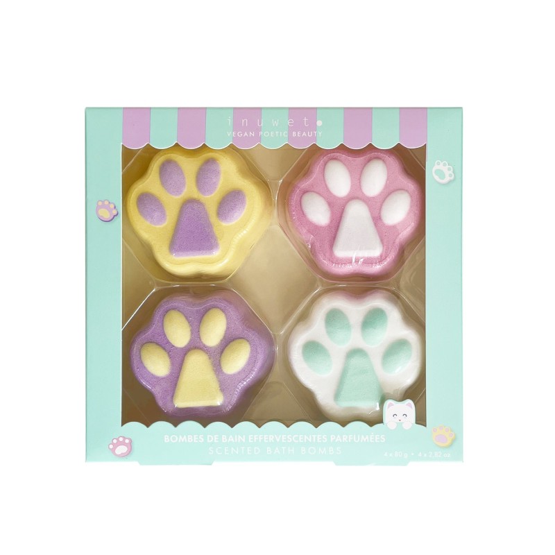 Bombes de bain pattes de chat S/4