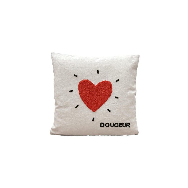 Coussin Influence cœur orange Douceur 40x40cm