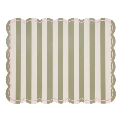 Set de table rectangle Roméo rayure kaki