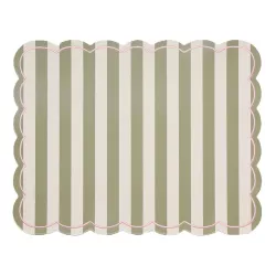 Set de table rectangle Roméo rayure kaki