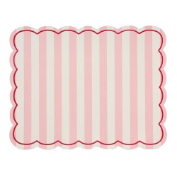 Set de table rectangle Roméo rayure Rose