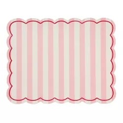 Set de table rectangle Roméo rayure Rose