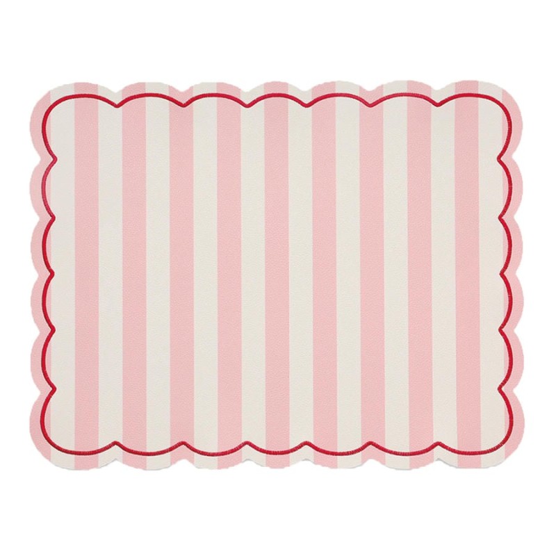 Set de table rectangle Roméo rayure Rose