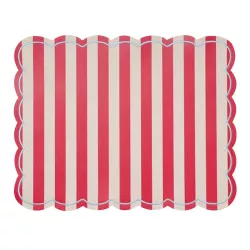 Set de table rectangle Roméo rayure Rouge