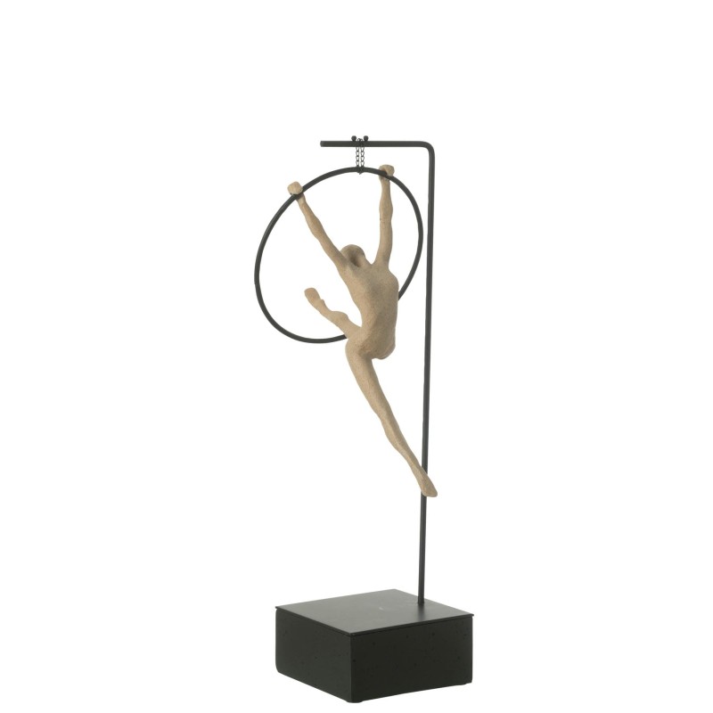 Statue Gymnaste Cerceau Beta Resine Beige/Noir