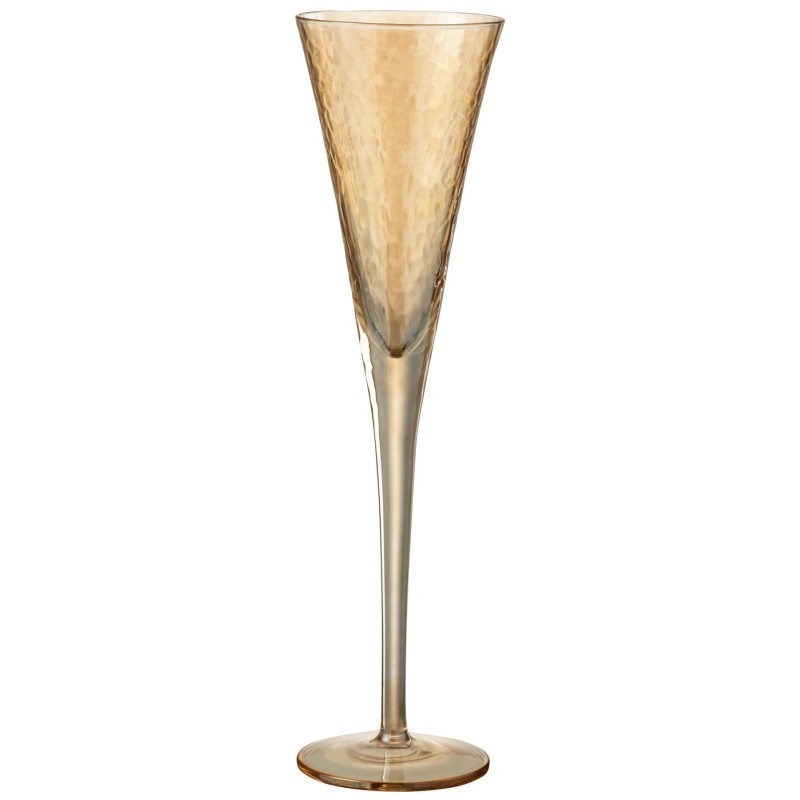 Flute A Champagne Irregulier Verre Ambre