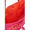 Sac De Plage  avec sa trousse Bisous Coton Rose/Orange