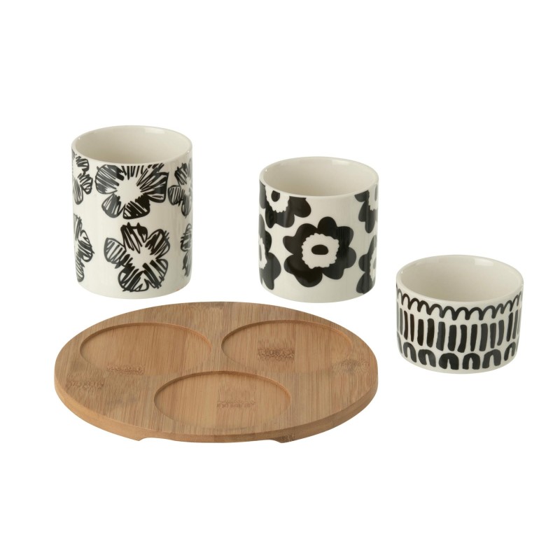 MARIA Plats Apero avec Plateau tournant Bambou Noir