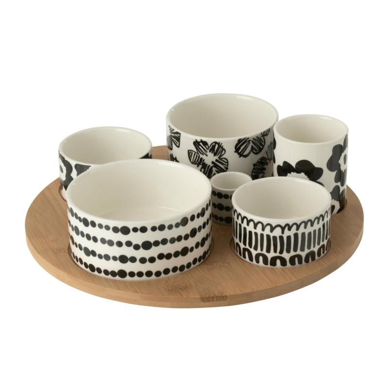 MARIA Plats Apero avec Plateau tournant Bambou Noir