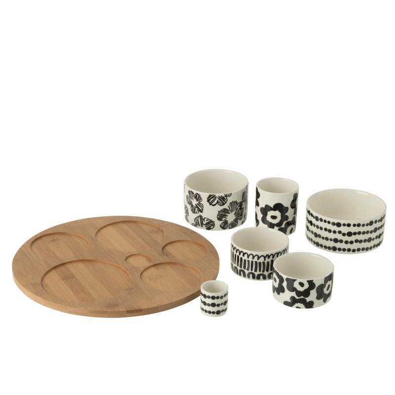 MARIA Plats Apero avec Plateau tournant Bambou Noir