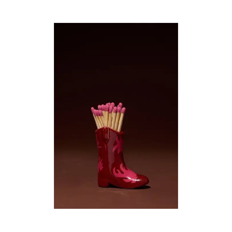 Botte Porte-allumettes en céramique Nashville (25 pièces) - Rouge & Rose