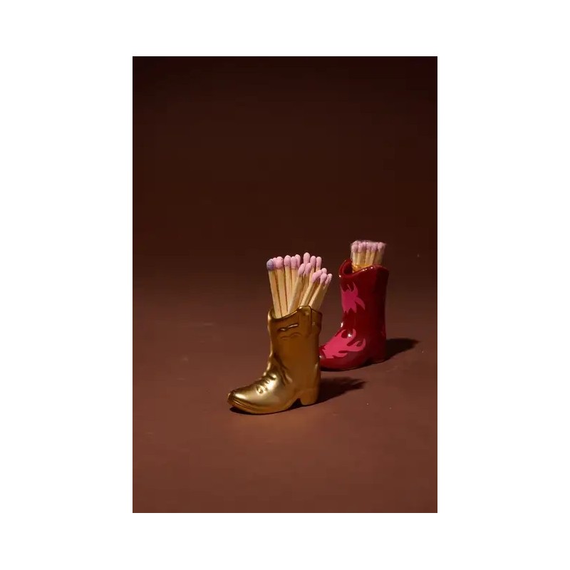 Botte Porte-allumettes en céramique Nashville (25 pièces) - Rouge & Rose