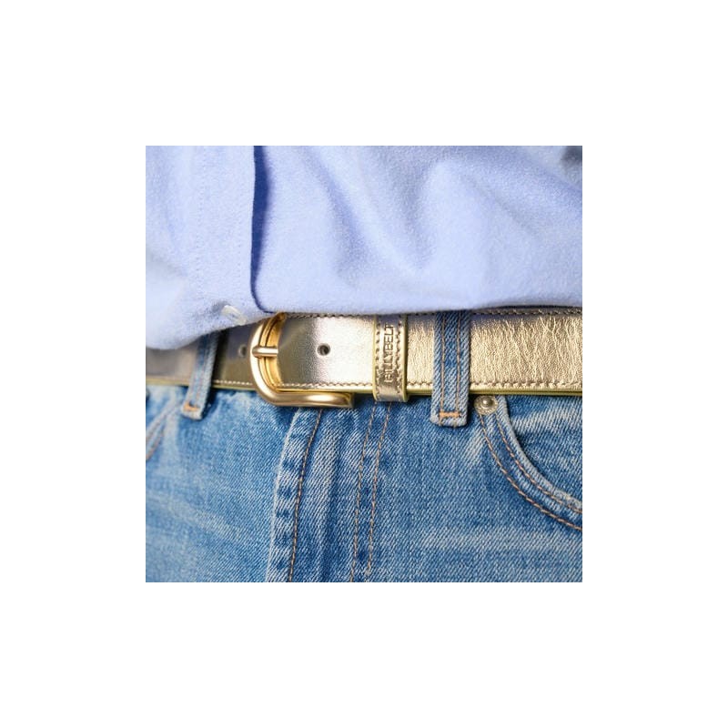 Ceinture en cuir fantaisie / Gold