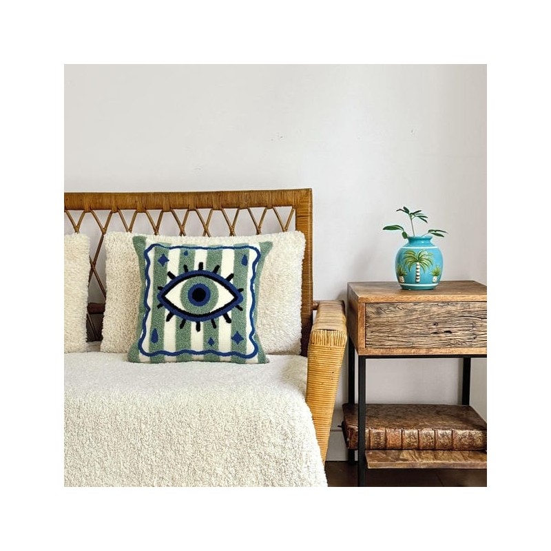 Coussin Influence Oeil bleu 40x40