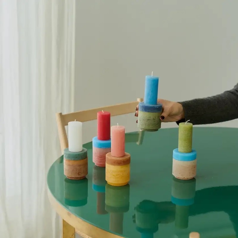 Boîte de bougies empilables 02 Rose - Stan Editions