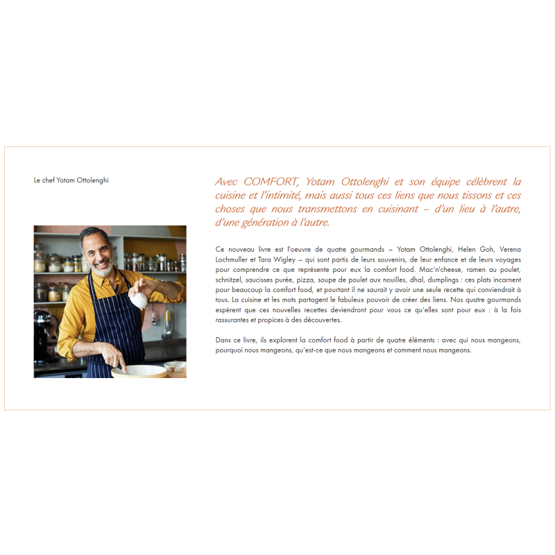 COMFORT Ottolenghi, livre de recettes