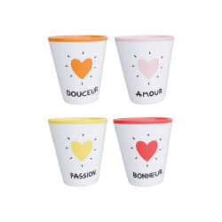 Tasses amour cœur S/4