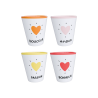 Tasses amour cœur S/4