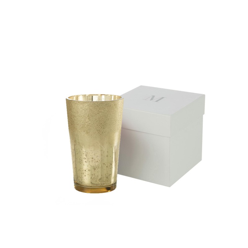 Bougie M chic dorée/paillettes XXL
