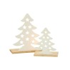 SAPIN Bougeoir bois/metal blanc
