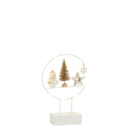 Demi cercle de Noel Bonhomme de neige + LED