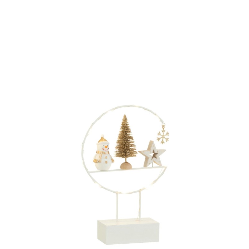 Demi cercle de Noel Bonhomme de neige + LED