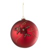 Boule De Noel Fleur Verre Rouge Large