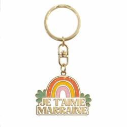 Porte clés Je t'aime marraine
