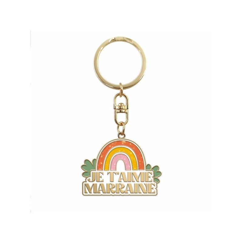 Porte clés Je t'aime marraine