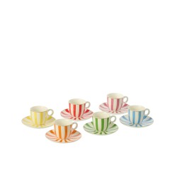Alberto Boite De 6 Tasse + Sous-Tasse Porcelaine Multi Small