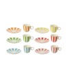Alberto Boite De 6 Tasse + Sous-Tasse Porcelaine Multi Small