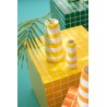 Cube Carreaux Table D'appoint Mdf Jaune/Blanc