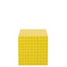 Cube Carreaux Table D'appoint Mdf Jaune/Blanc