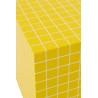Cube Carreaux Table D'appoint Mdf Jaune/Blanc