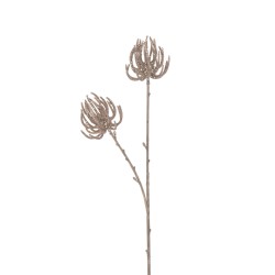 Branche dragon 3 fleurs paillettes rose champagne